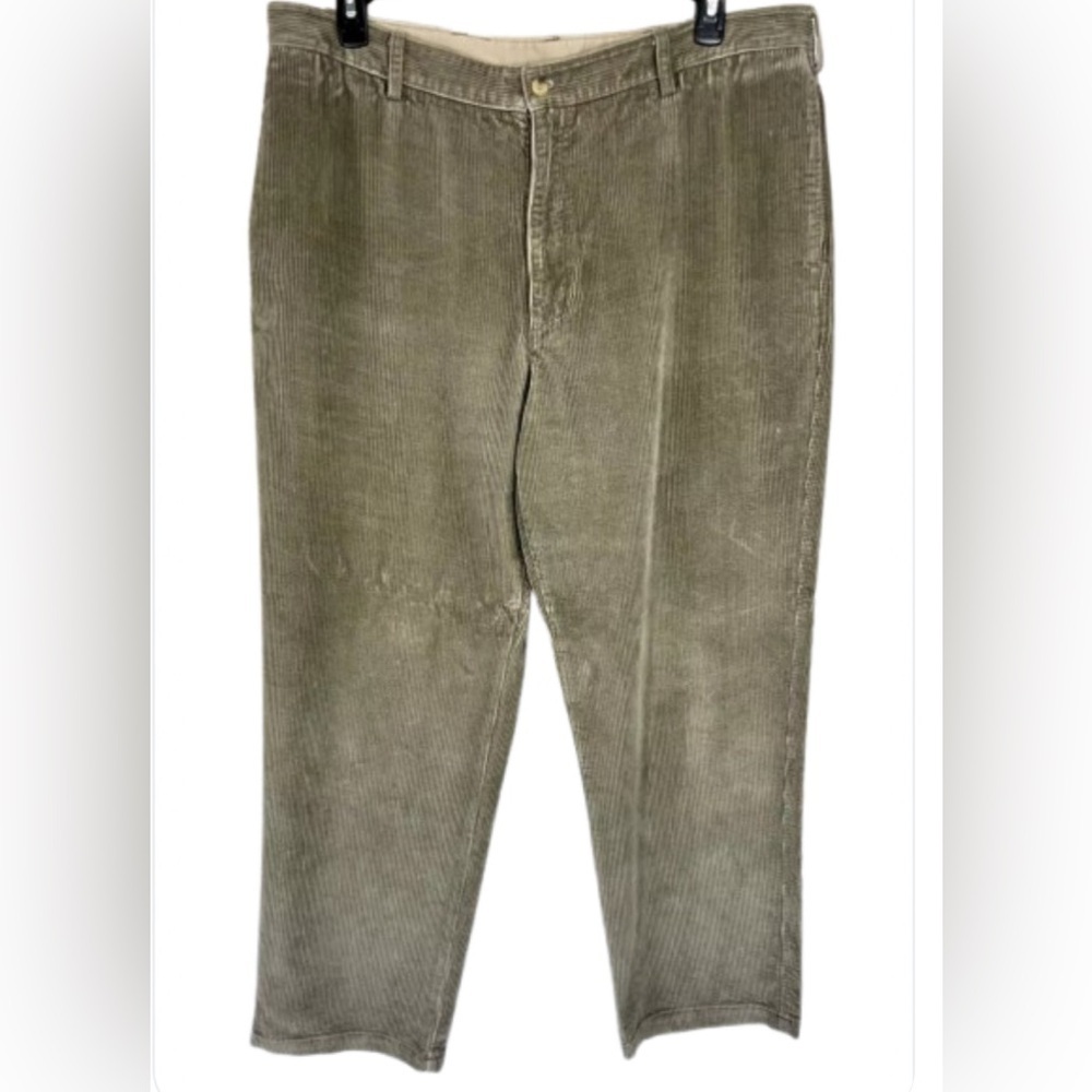Woolrich Mens 40x32 Corduroy Pants Trousers Straight Leg Chino Green Cords